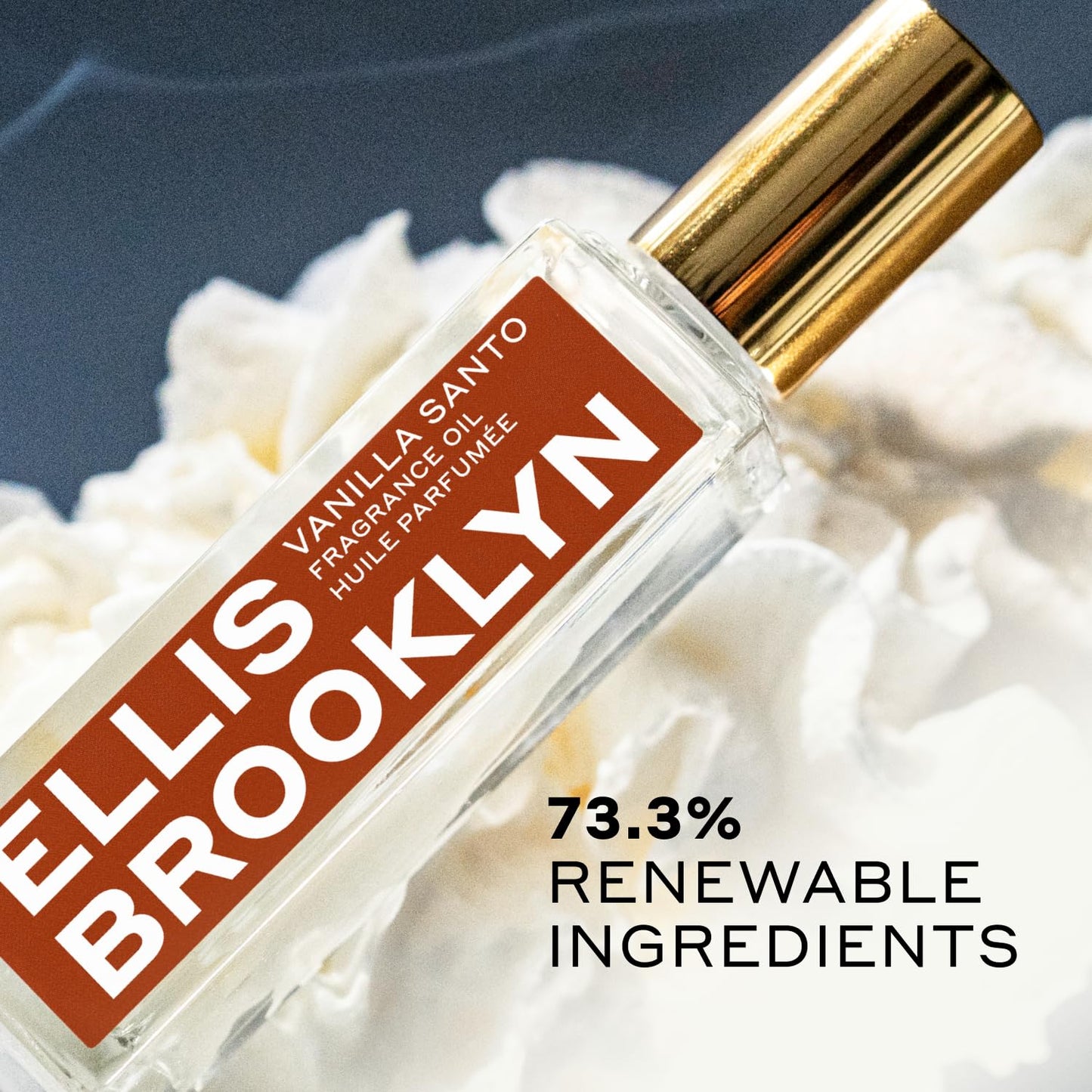 Ellis Brooklyn VANILLA SANTO Perfume Oil Roll-On for Women – Sensual Grown-Up Vanilla Fragrance – Woody & Smoky Perfume with Palo Santo, Cedarwood & Myrrh – Travel-Friendly Rollerball, 15ml