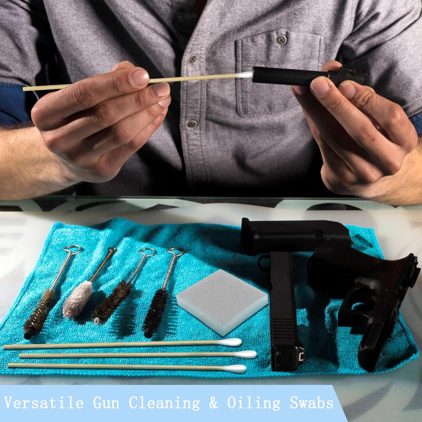 Eyxformula 500 PCS 6 Inch Long Cotton Swabs with Upgraded Sturdy Bamboo Sticks – Lint-Free & Sufficient Cotton Tipped Applicators for Dog Ear Cleaning, Gun Maintenance, Makeup, Pet Care, Art & Crafts