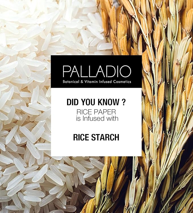 Palladio Facial Tissues for Oily Skin, Face Blotting Sheets Made from Natural Rice, Oil Absorbing Rice Paper with Rice Powder, 2 Sided, Instant Results, Translucent, 40 Count, Pack of 3