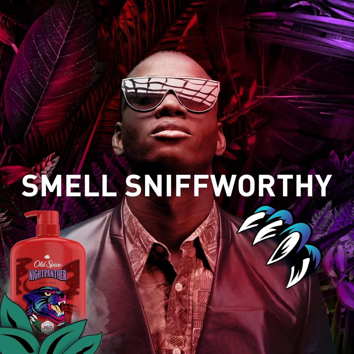 Old Spice Cleansing Body Wash for Men, 3X Defense, 24/7 Shower Fresh with Lasting Scent, 2-in-1 Body & Face Wash, NightPanther with Rich Warm Scent, 33.4 (Pack of 4)