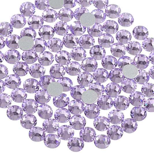 Beadsland 1440pcs Flat Back Crystal Rhinestones Round Gems for Nail Art and Craft Glue Fix, Violet,SS20,4.6-4.8mm
