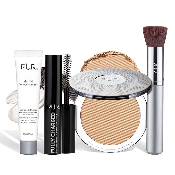 PÜR Beauty Multitasking Essentials Best Sellers Kit, Everyday Look Deluxe Kit, Condition & Moisturize Skin, Cruelty Free, Tan