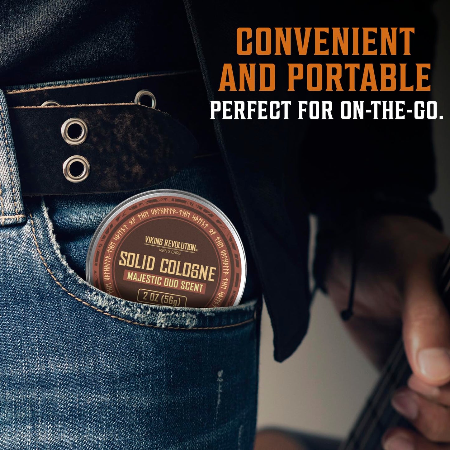 Viking Revolution Majestic Oud Solid Cologne for Men 2 Oz - Perfume Balm Travel Wax (1 Pack)