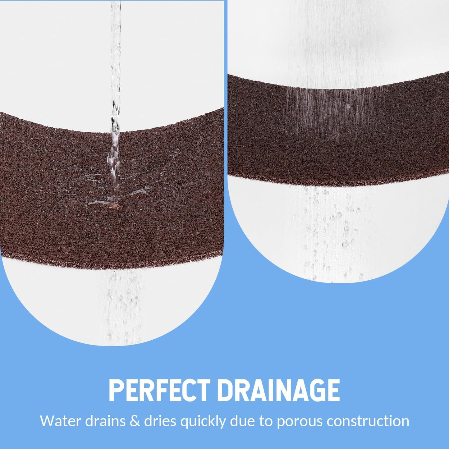 Non-Slip Bathtub Mat, Anti Slip Shower Mat, Fast Drying Bathtub Mats, Foot Scrubber Mat, Anti Slip Mat for Tub, Floor, Bathroom, Kitchen, Home, Hotel (Brown 40"×16")