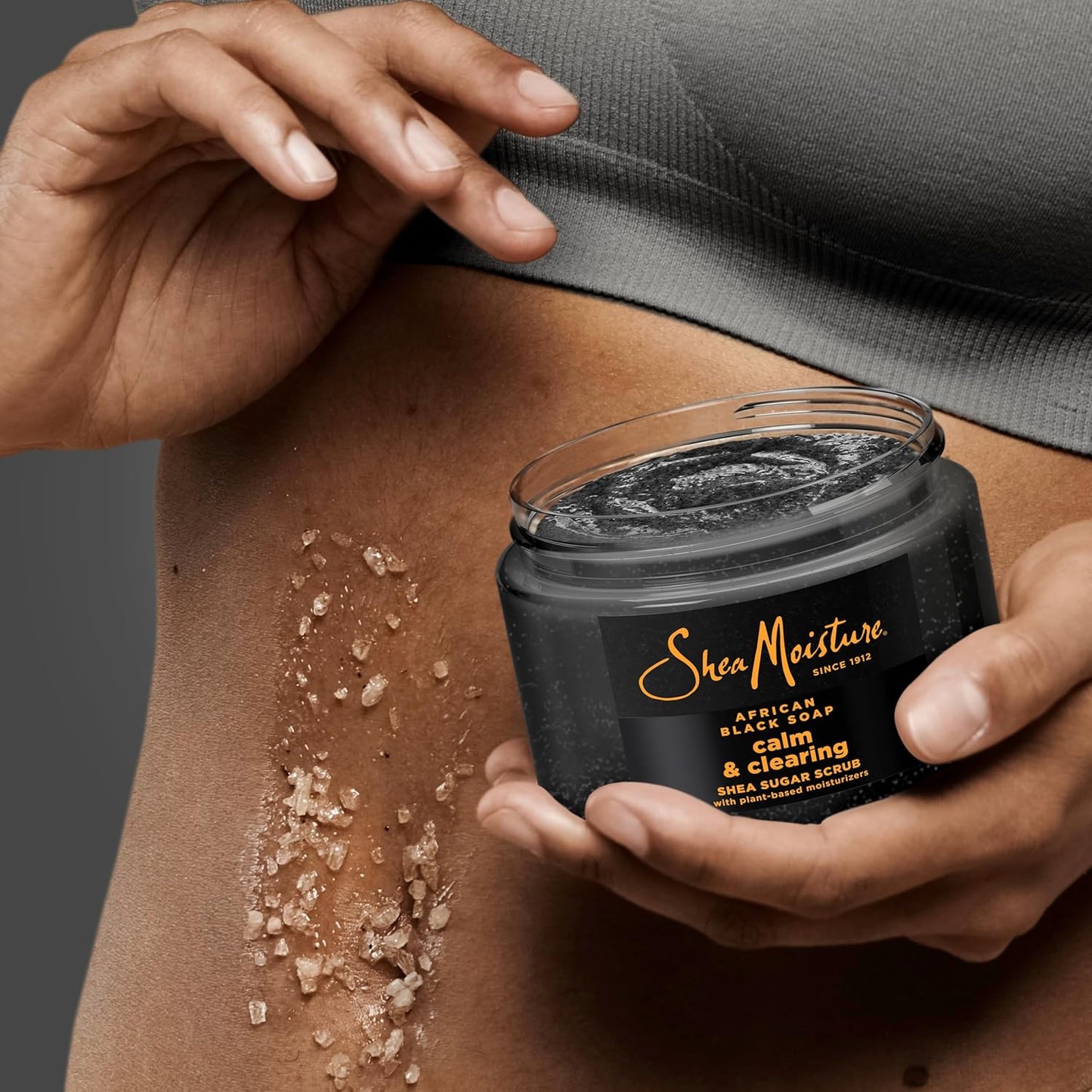SheaMoisture Sugar Body Scrub African Black Soap for healthy, glowing skin African black soap with 24h shea moisture nutrients 12 oz