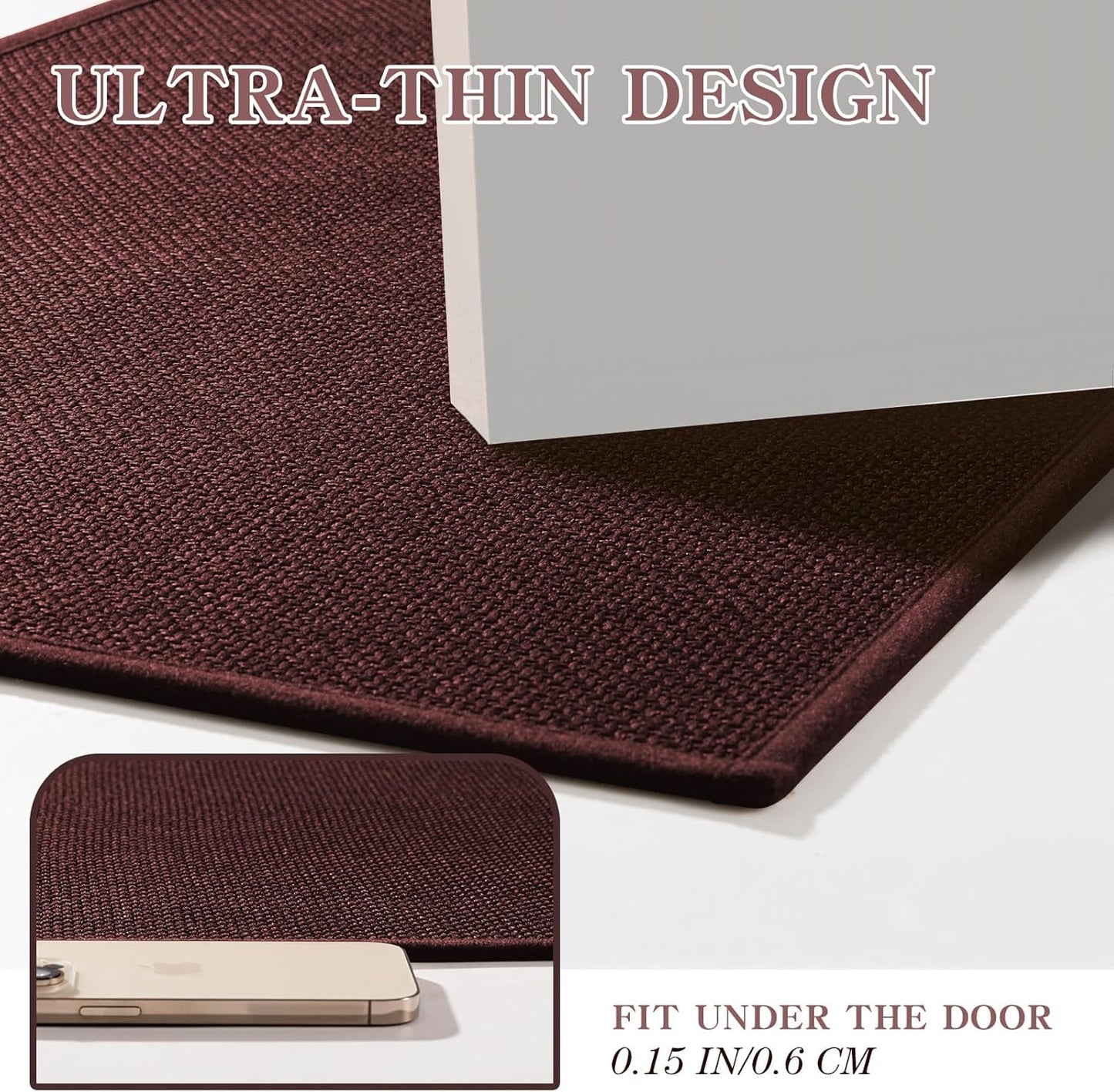 chakme Bathroom Rugs Mat 47x24, Ultra Thin Non Slip Bath Mat Large Quick Dry Absorbent Bath Mat for Bathroom Floor, (Dark Purple, 47"x24")