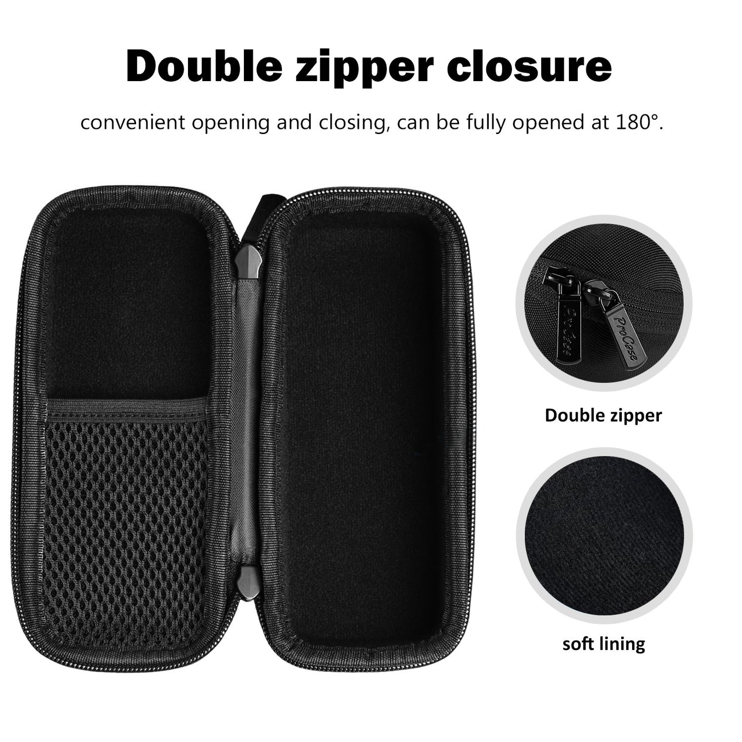 ProCase Hard Case for Electric Trimmer and Shaver, Travel Organizer Carrying Bag for QP2520 QP2530 QP2620 QP2630 -Black