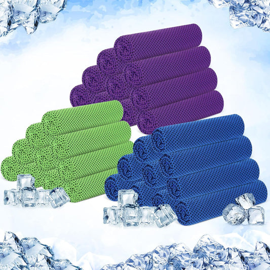 Hosuly 30 Pack Cooling Towels, 40"x12" Ice Breathable Soft Chilly Sweat Rag Microfiber Workout Rags for Gym Cooling Towels for Neck and Face for Yoga Golf Sport Running