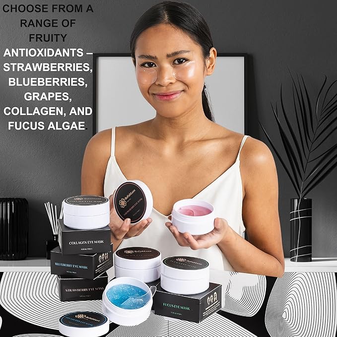 Under Eye Patches (60PCS) Under Eye Mask Collagen, Antioxidants & Hyaluronic Acid Collagen, Under Eye Wrinkle Eye Gels Pads, Anti-Aging Eye Mask Reduce Dark Circles, Puffiness Undereye Bags, Wrinkles