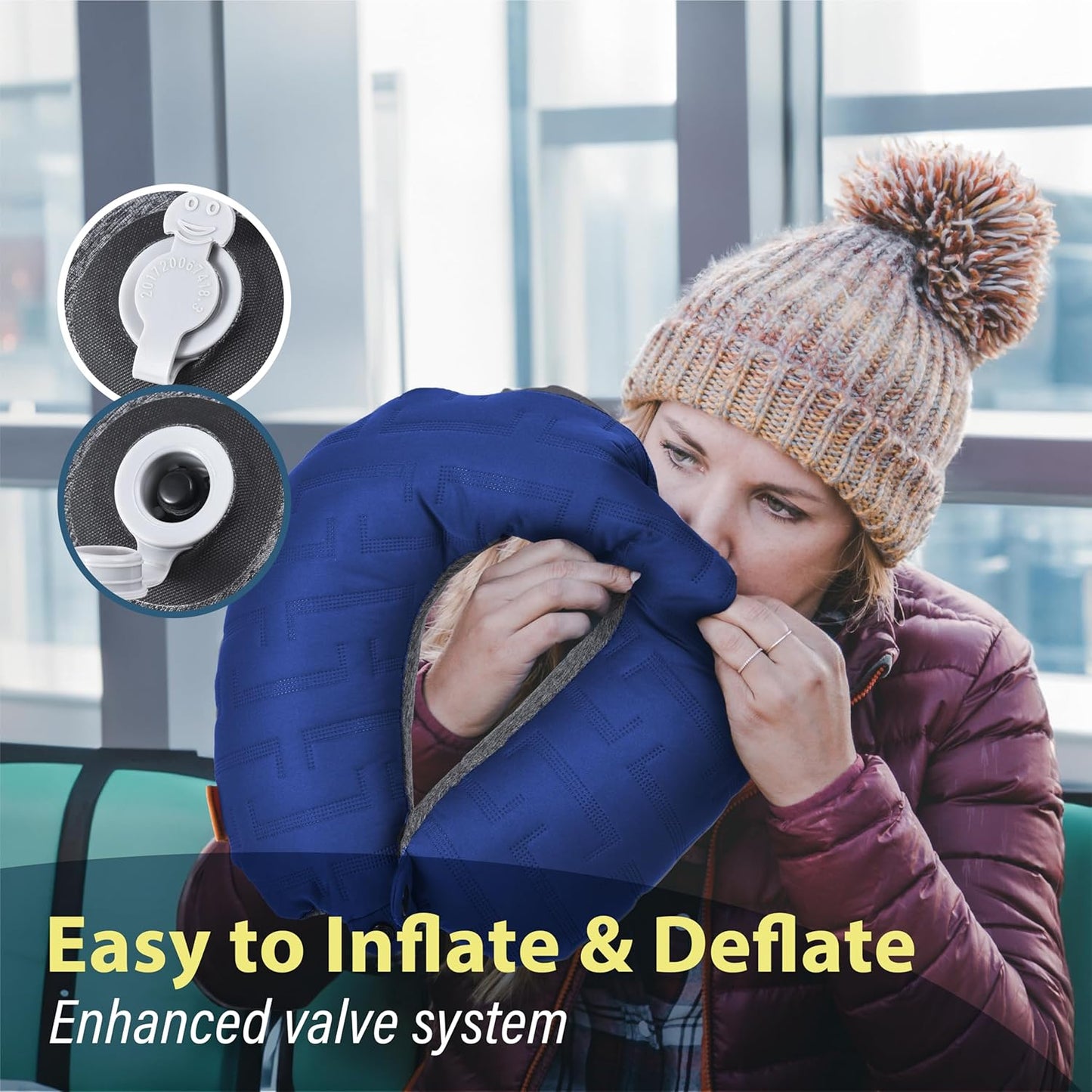 TREKOLOGY Travel Neck Pillow for Plane - Premium Airplane Neck Pillow for Sleeping - Ultimate Neck Support for Long Flights - Best Rated Travel Pillow, Comfortable Neck Rest for Airplane & Travel