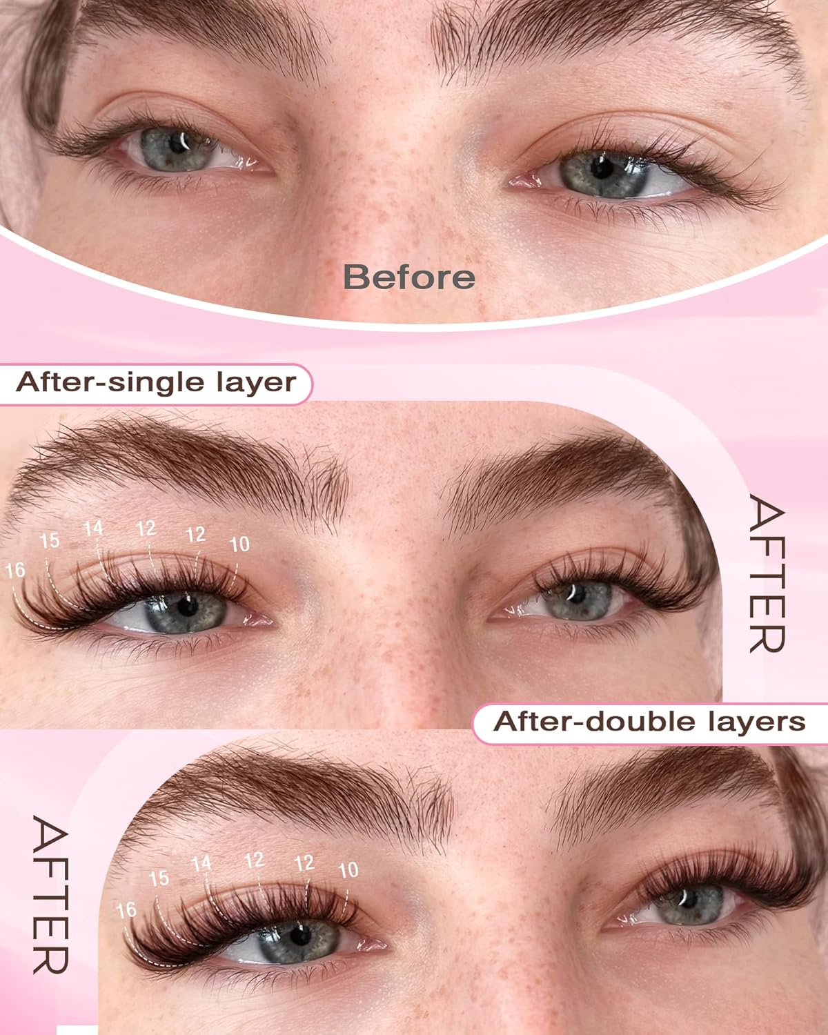 Brown Lash Clusters Natural For Soft Glam 300Pcs Wispy Lashes Cluster Eyelash Cluster Extensions C Curve Individual Lashes DIY Lash Extension Waterproof & Long - Lasting (10-16mm)