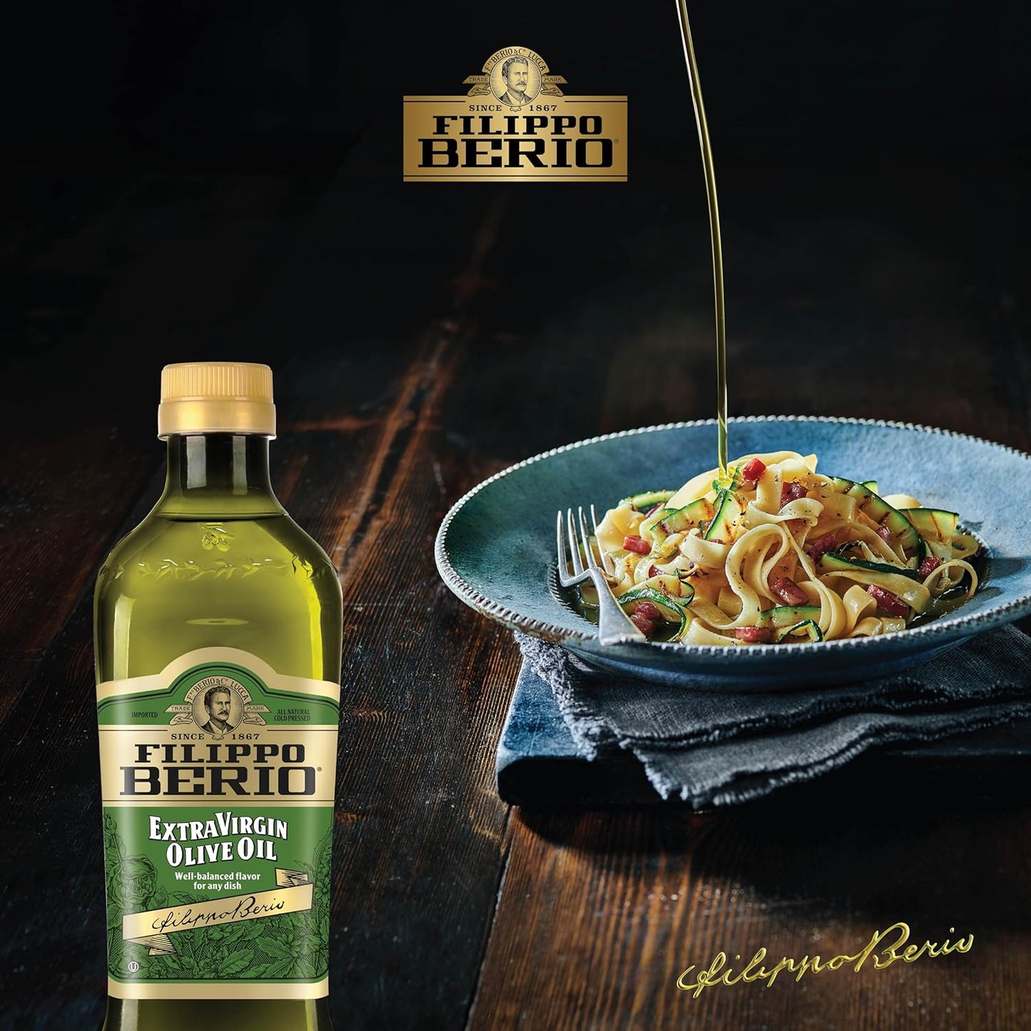 Filippo Berio Extra Virgin Olive Oil, 8.4 Ounce Glass Bottle