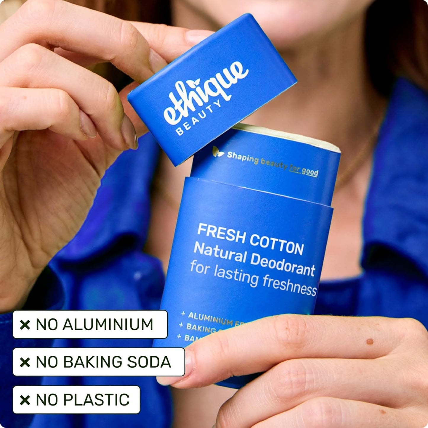 Ethique Beauty Sweet Rose Deodorant Stick for Men & Women - Aluminum-Free, Plastic-Free, Vegan, Cruelty-Free, Eco-Friendly, 2.5 oz