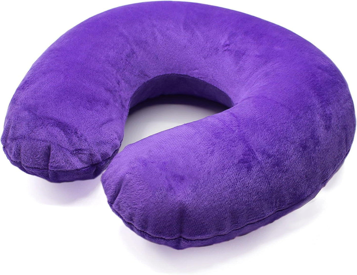 Wild Essentials Inflatable Travel Neck Pillow, U-Shape with Washable Soft Cover (Purple)