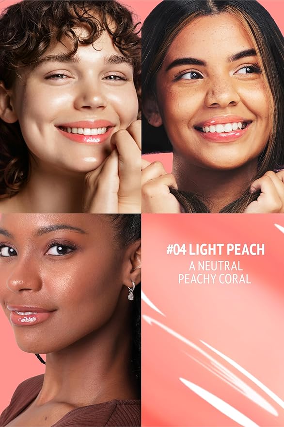 Veganize Collagen Lip Glass Balm | Hydrating Lip Balm in 9 Vibrant Colors | Moisturizing Lip Care Infused with Collagen Jelly Magic | No Animal Trial Lip Balm 0.06 oz (N0. 4 Light Peach)