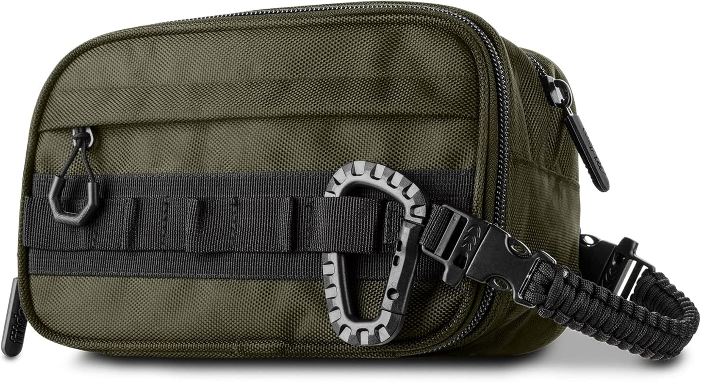 Fitdom Tactical Toiletry Bag Dopp Kit Case For Men. Perfect For Travel & Storage. Fits Large & Small Cosmetic Makeup, Clipper, Toothbrush, Shower, Shaving & Grooming Care. Best Overnight Organizer
