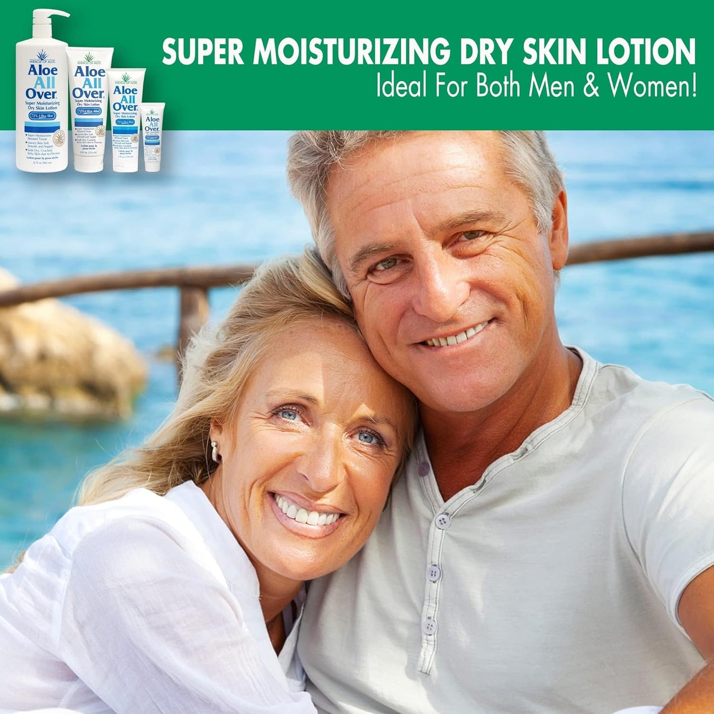 Miracle of Aloe Aloe All Over Super Moisturizing Dry Skin Lotion (12-Pack, 1 oz) - Made with 72% UltraAloe Aloe Vera Gel. Safe for Everyone: Men, Women, Kids. Restores Dry Skin Fast