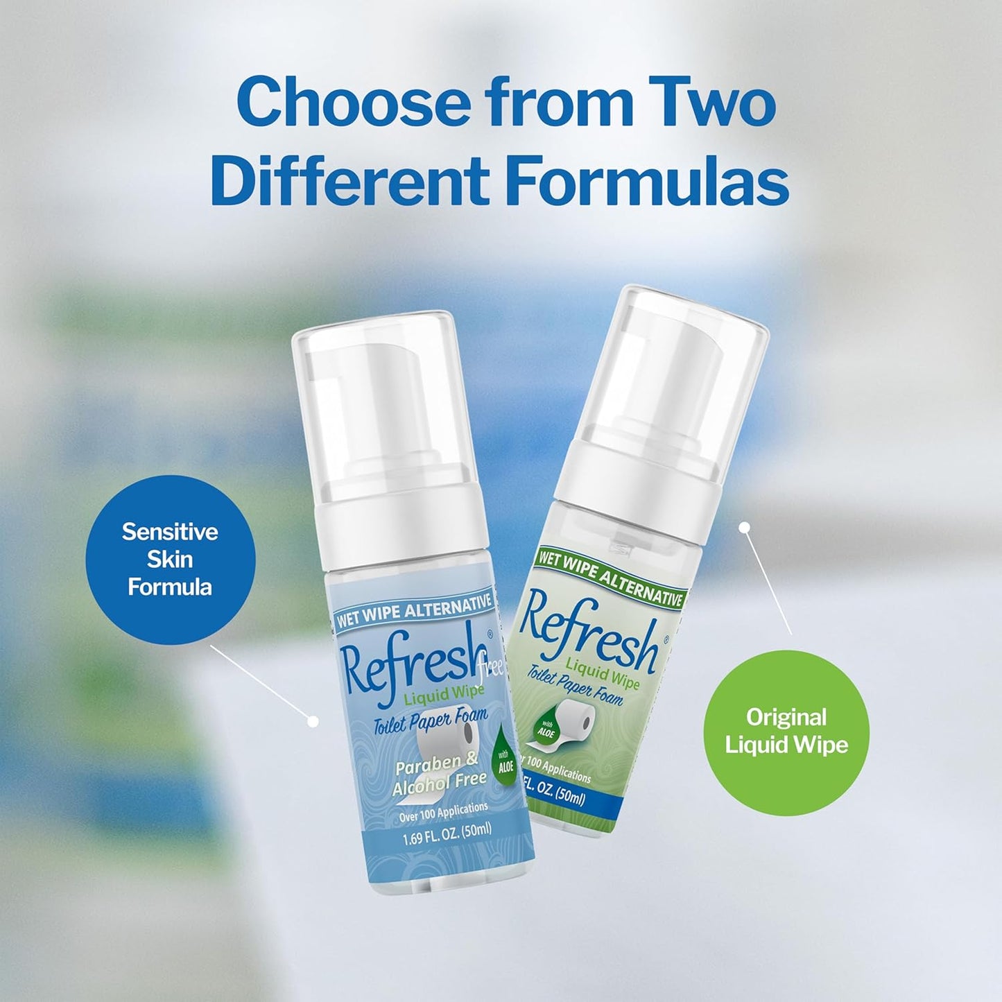 Refresh Liquid Wipe Free: Toilet Paper Foam Dispenser Refill for Sensitive Skin. Eco-Friendly Flushable Wet Wipe Alternative with Witch Hazel and Aloe. 8 oz Refill.…