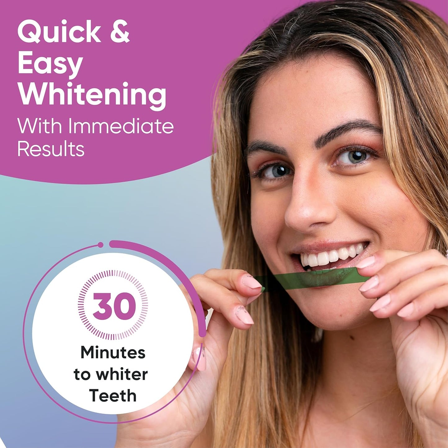 Gentle Teeth Whitening Strips - (28 Stripes) Bleaching Teeth Free of Peroxide for a Radiant Smile - Gentle Tooth whitening