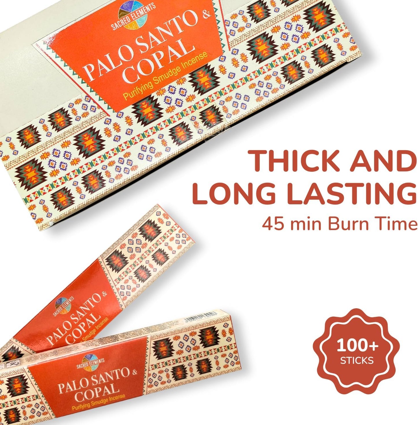 Sacred Elements Palo Santo & Copal Incense Sticks – 12 Pack | Natural Holy Palo Santo for Cleansing, Meditation, Smudging & Aromatherapy | Premium Copal Resin Blend | Long-Lasting Fragrance