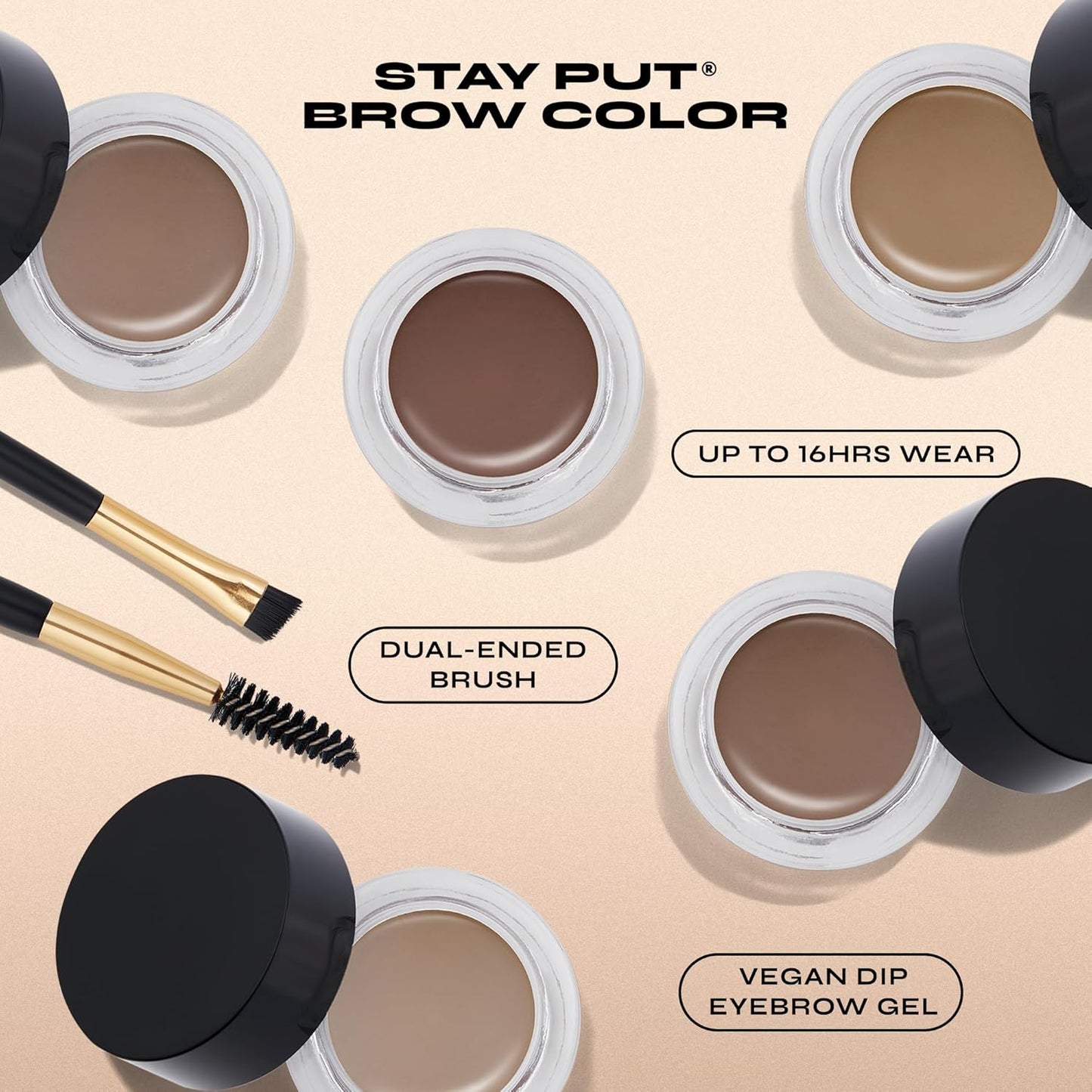 Milani Stay Put Brow Color - Medium Brown (0.09 Ounce) Vegan, Cruelty-Free Eyebrow Color that Fills and Shapes Brows…