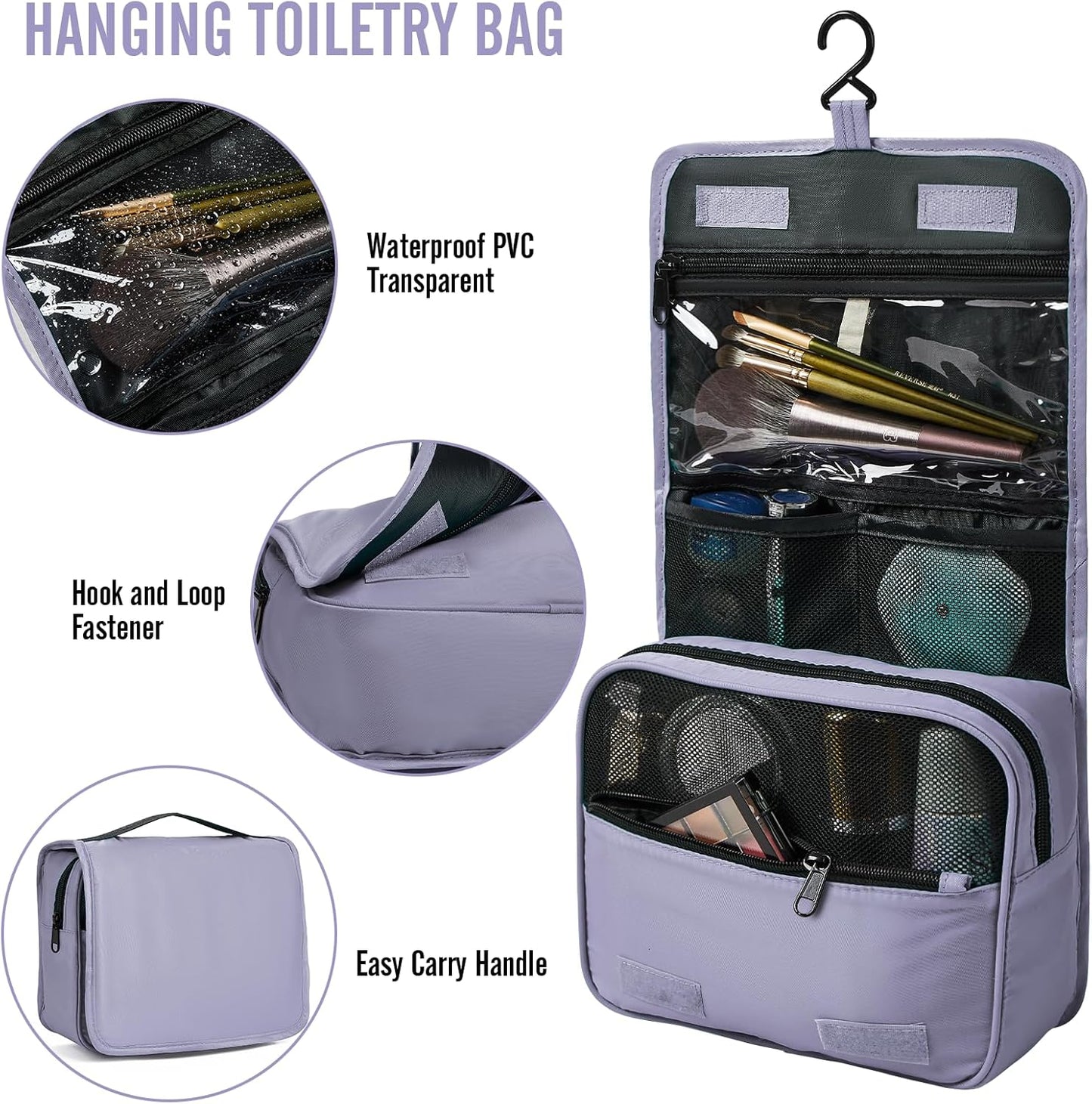 Veken 8 Set Packing Cubes for Travel Essentials, Suitcase Organizer Bags in 4 Sizes, Carry-On Luggage Accessories with Large Laundry & Hanging Toiletry Bag, Must-Have for Airplane, Road Trip & Camping