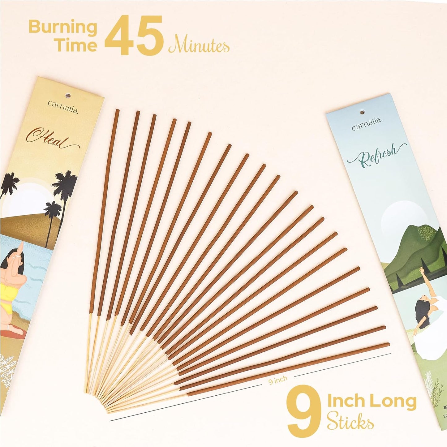 Carnatia Meditation Incense Sticks – Set of 6 Calming Scents for Mindfulness, Focus & Self-Care | Purifying Aromas for Spiritual Wellness, Inner Peace & Healing Rituals!