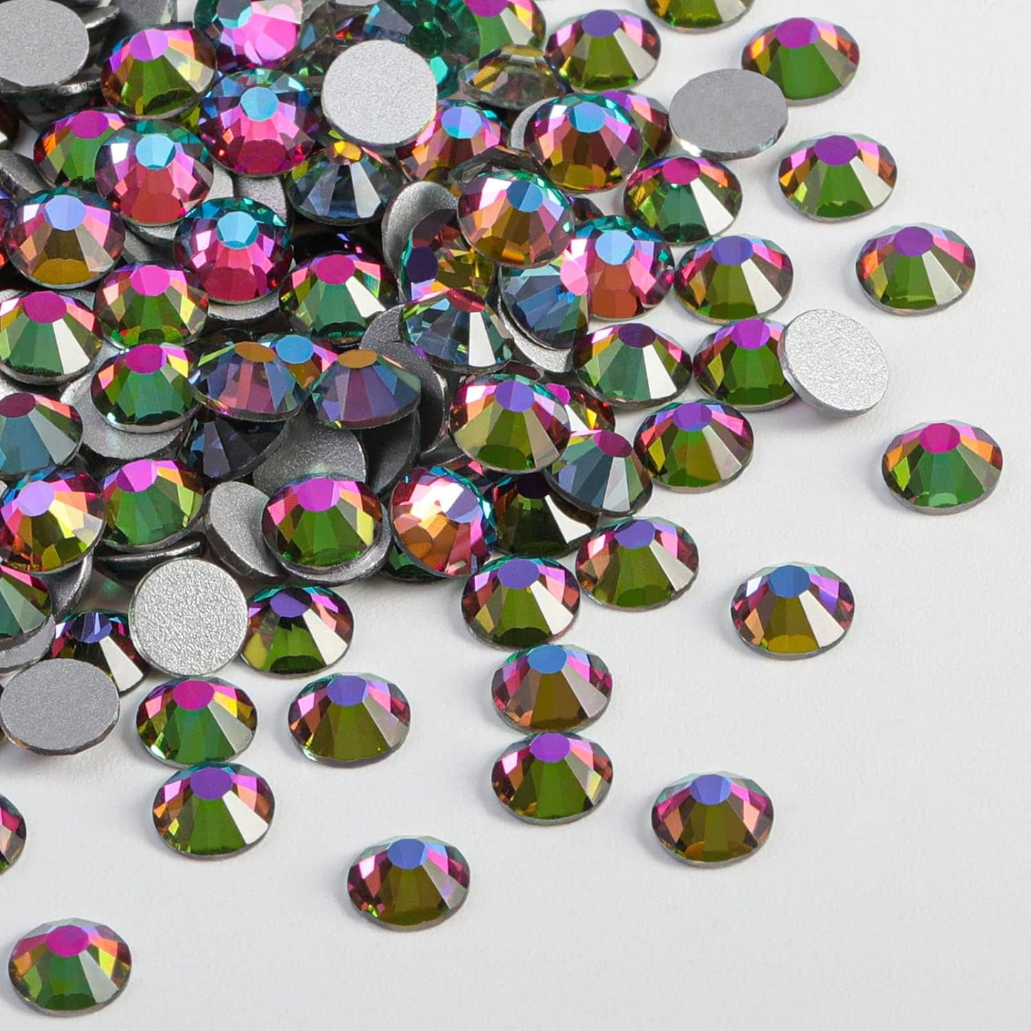 beadsland Flat Back Crystal Rhinestones Round Gems, Green Volcano (4.6-4.8mm) SS20/1440pcs