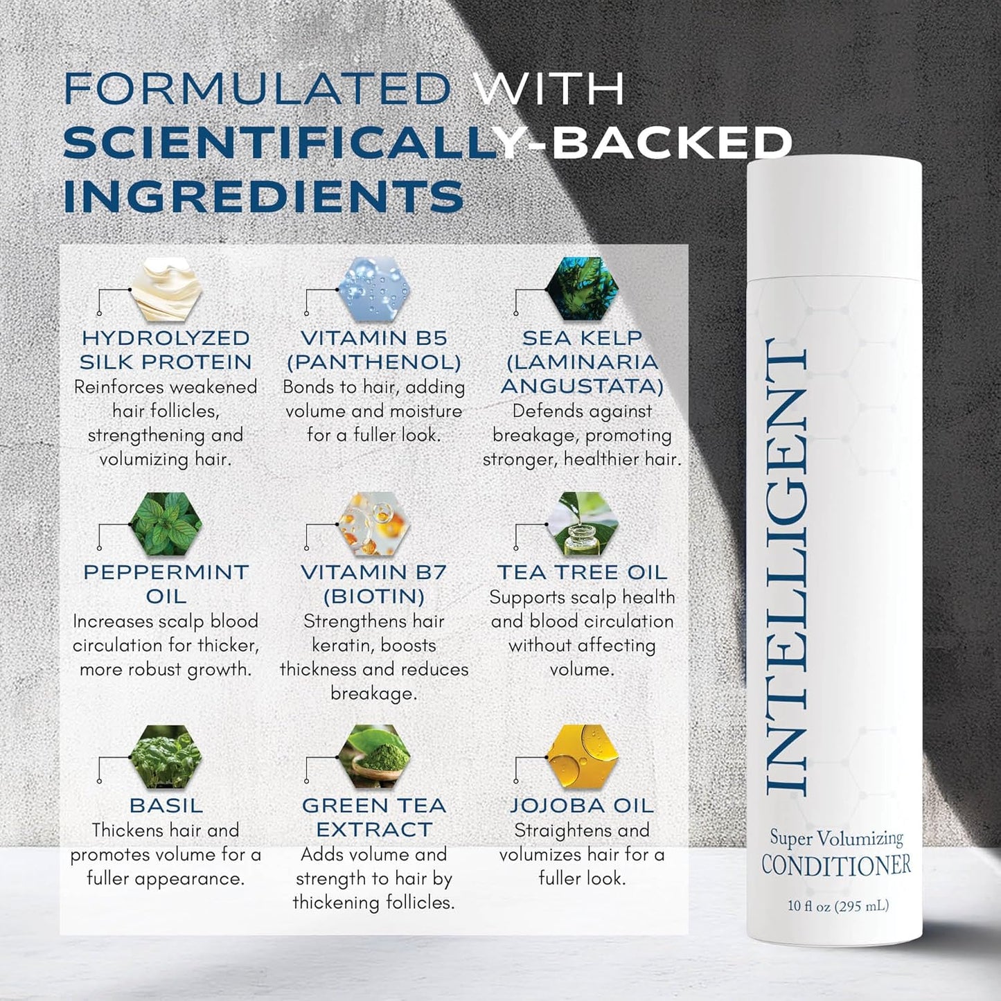 Intelligent Super Volumizing Hair Loss Conditioner - Strengthens Weakened Hair and Maximizes Volume | All Hair Types for Men and Women | 10 fl oz (290 ml)