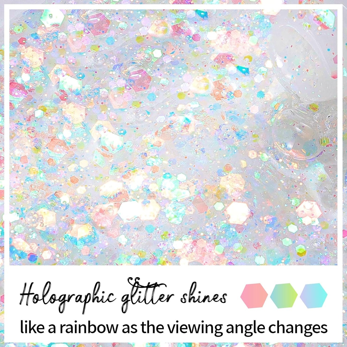 DAGEDA Rainbow Color Body Glitter Gel, Holographic Face Glitter Body Gel Rave Party Accessories, Chunky Glitters for Face Hair Nails, Cosmetic Laser Powder Festival Sequins Paint Makeup