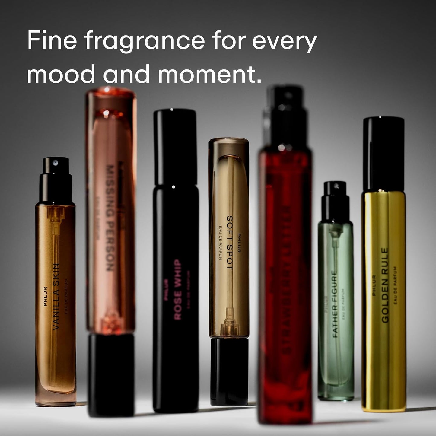 PHLUR Golden Rule Eau de Parfum - Travel Size Perfume Fragrance - Fruity Floral Perfume with Mandarin, Pink Pepper, Pear, Jasmine, Coconut Milk, Sandalwood & Vanilla Cream (9.5mL)