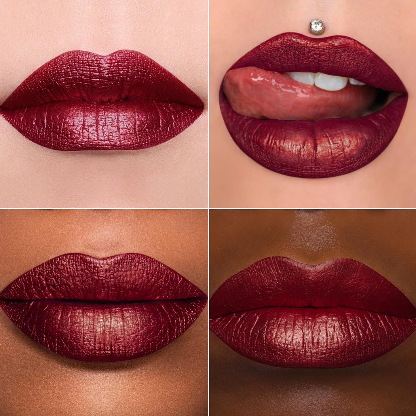 MAKI YIKA Dark Red Lipstick for Women Metallic Lipsticks Glitter Long Lasting Lipstick No Smudge No Transfer Liquid Pink Lip Gloss (BR011 Pure Envy)