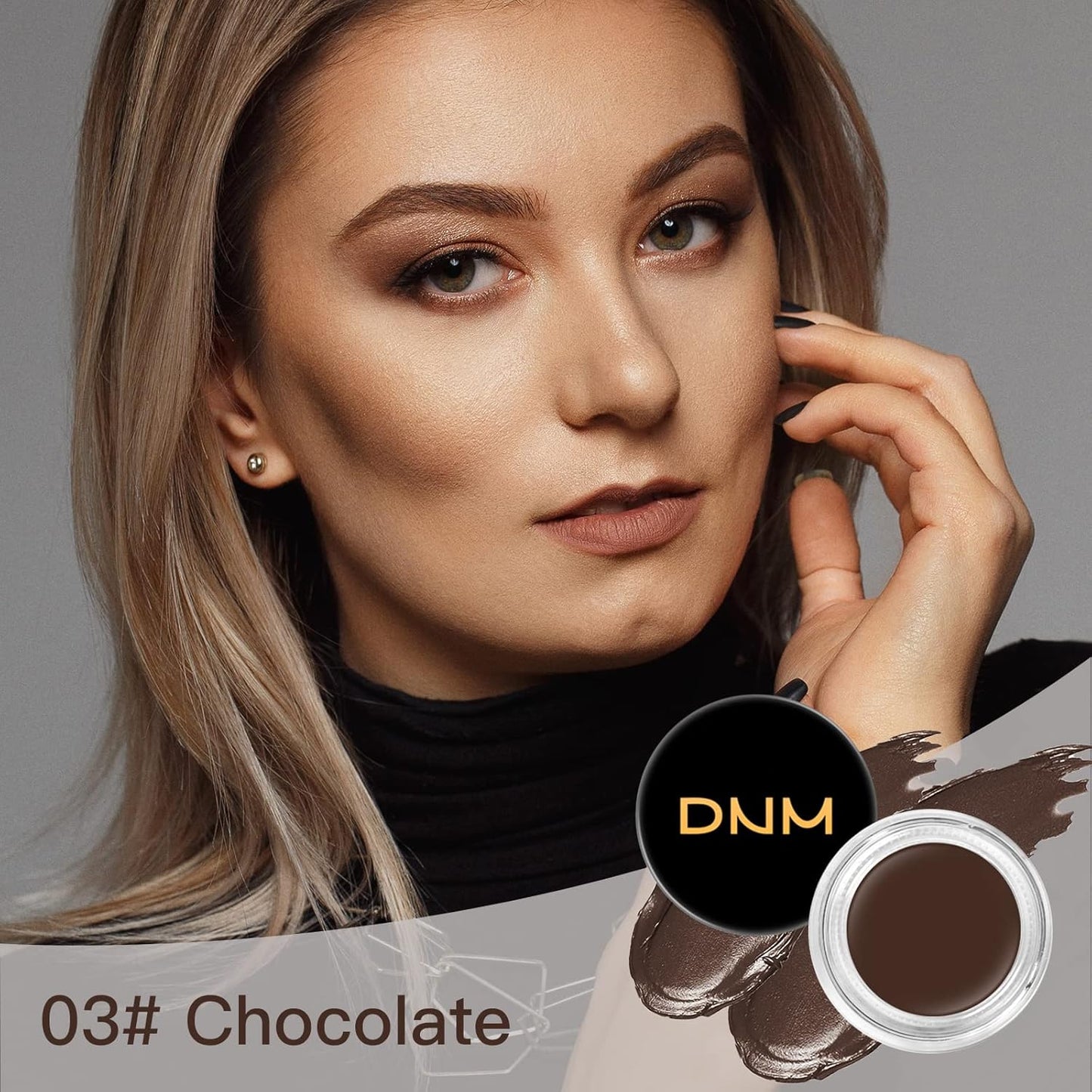 2Pcs Brow Pomade Set with Dual-ended Eyebrow Brush, High pigment Water proof Natural finish Eyebrow Makeup Set with Eyebrow Brush for Women and Girls（03#）