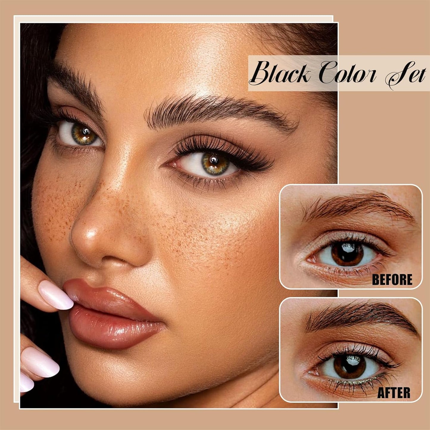 Lash Color Kit, Professional Natural Black Eyelash & Eyebrow Color Kit Lasting for 6 Weeks, Waterproof & Safe Color for Salon Home Easy Use - Creates Natural Looking Brows Gift for Women Girl Mom Wife