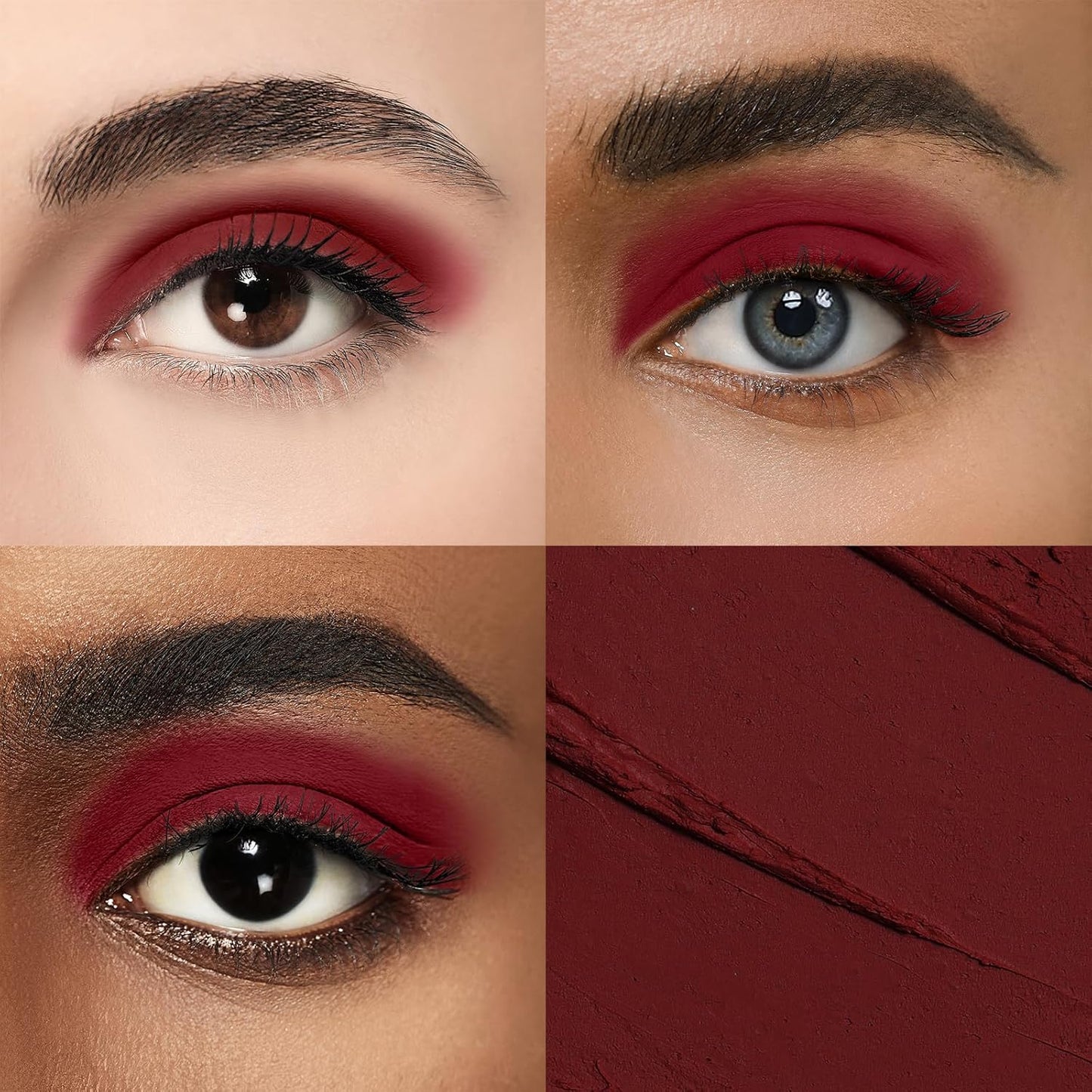 Longwear Cream Eye Shadow Sticks(70 Red Rose Matte),Smudge-Proof, Waterproof Eyeshadow,Silky Formula Glitter With Makeup Brush,Red Eyeshadow Stick