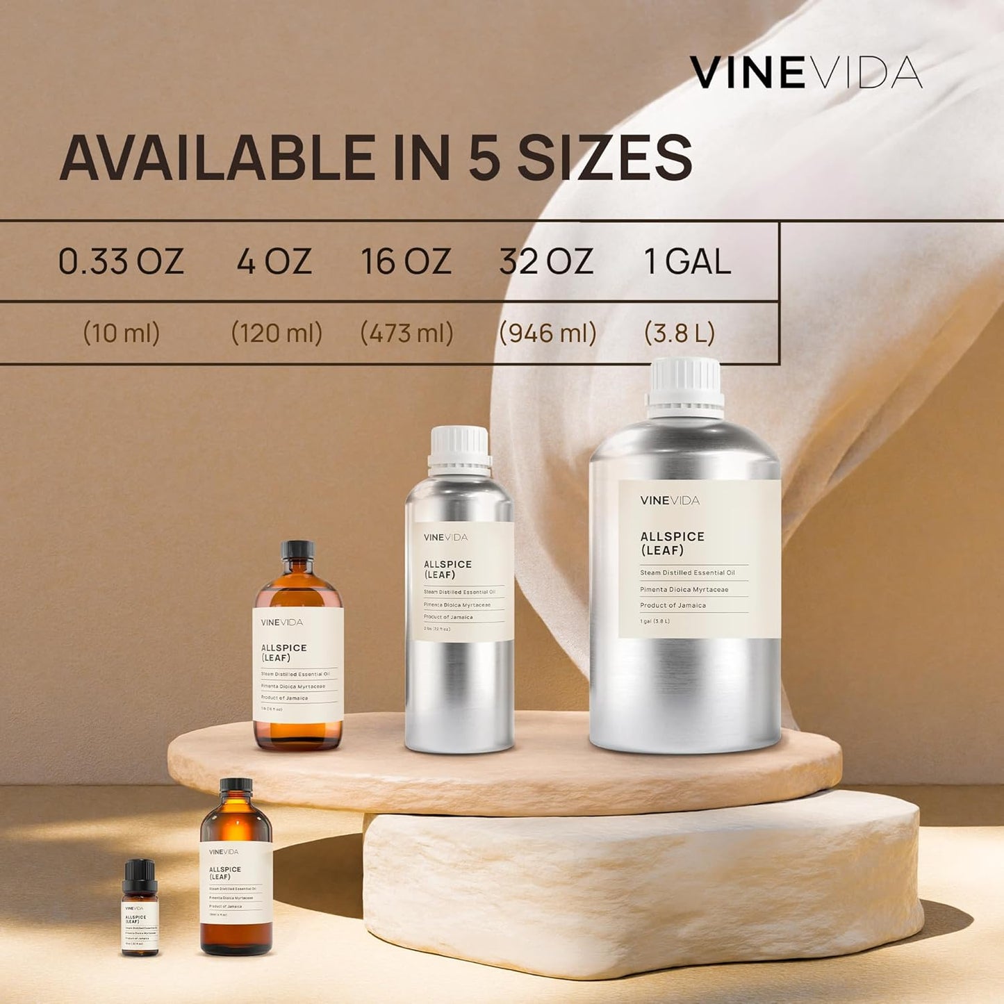 VINEVIDA Balsam Fir Essential Oil - 4 oz Undiluted - DIY Candle Scents - Bulk for Soap Making & Skin Safe