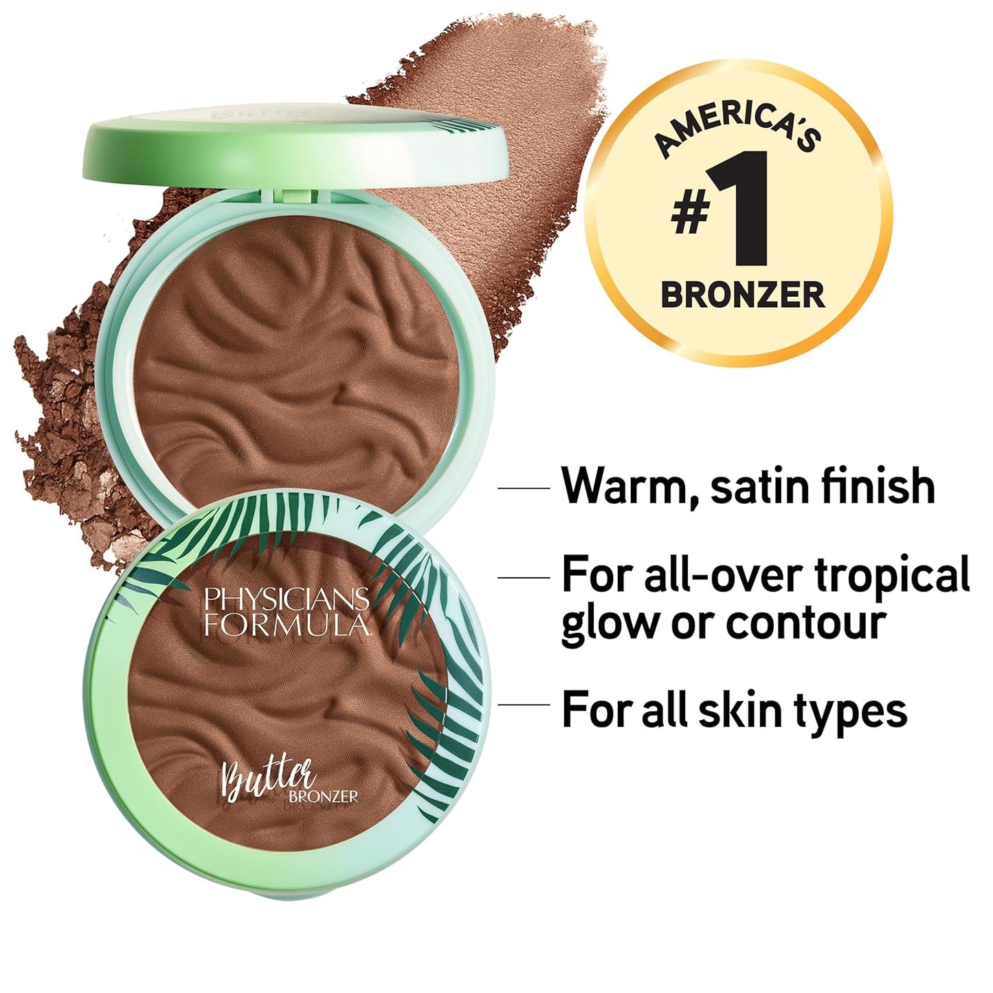 Physicians Formula Murumuru Butter Bronzer, Moisturizing, Nourishing Murumuru Butter for Silky Glow, Dermatologist Tested, Hypoallergenic, Vegan & Cruelty-Free - Endless Summer