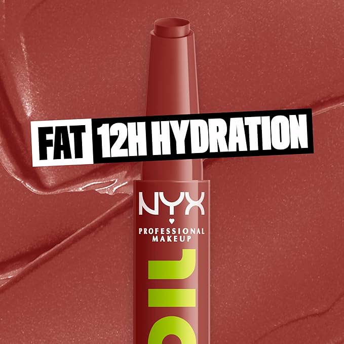 NYX PROFESSIONAL MAKEUP Fat Oil Slick Click, Lightweight, Buildable, Pigmented Vegan Lip Balm - Going Viral