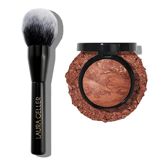 LAURA GELLER NEW YORK Bronze-n-Brighten Multipurpose Bronzer, Deep + Classic Bronzer Brush