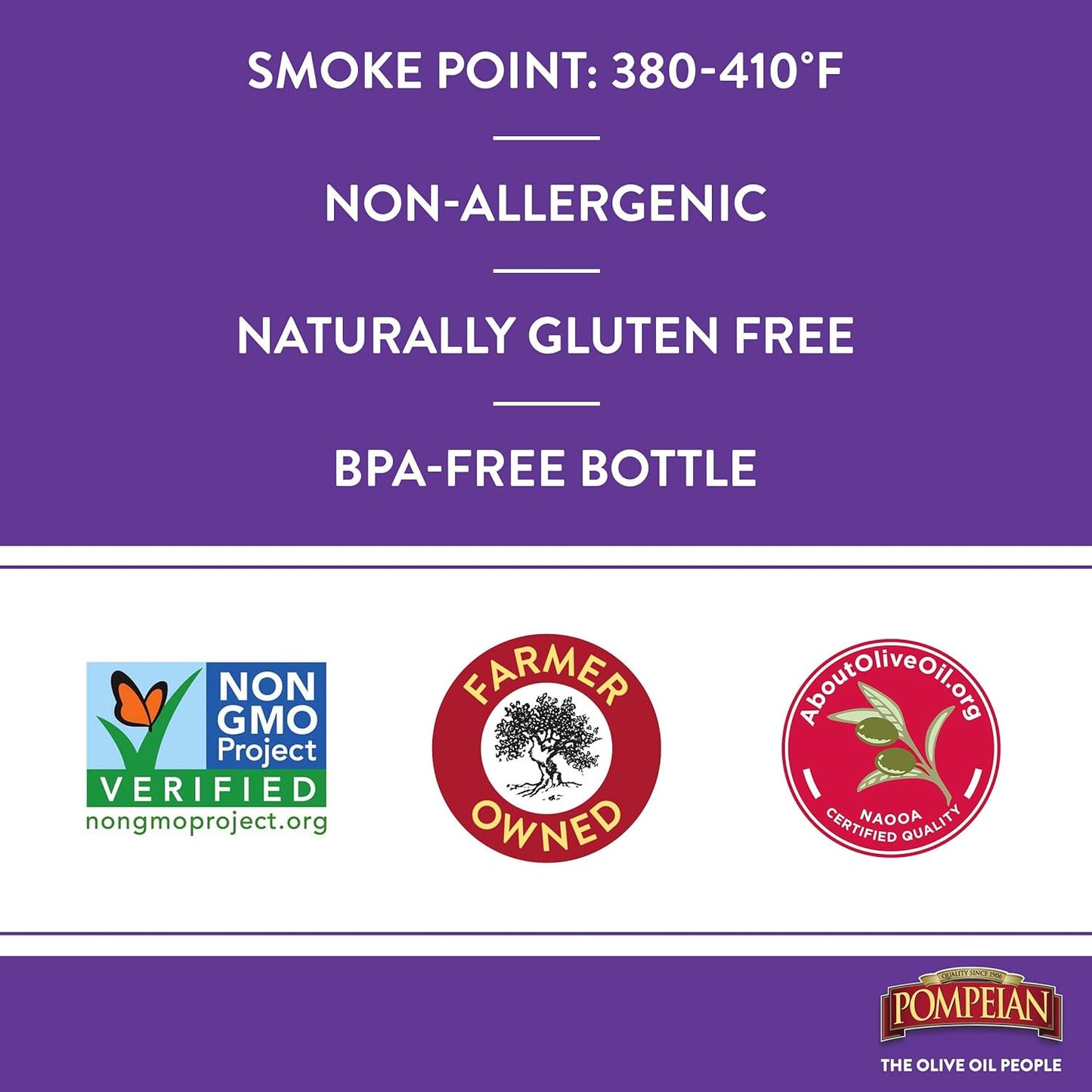 Pompeian Robust Extra Virgin Olive Oil, Contains Polyphenols, First Cold Pressed, 101 Fl Oz