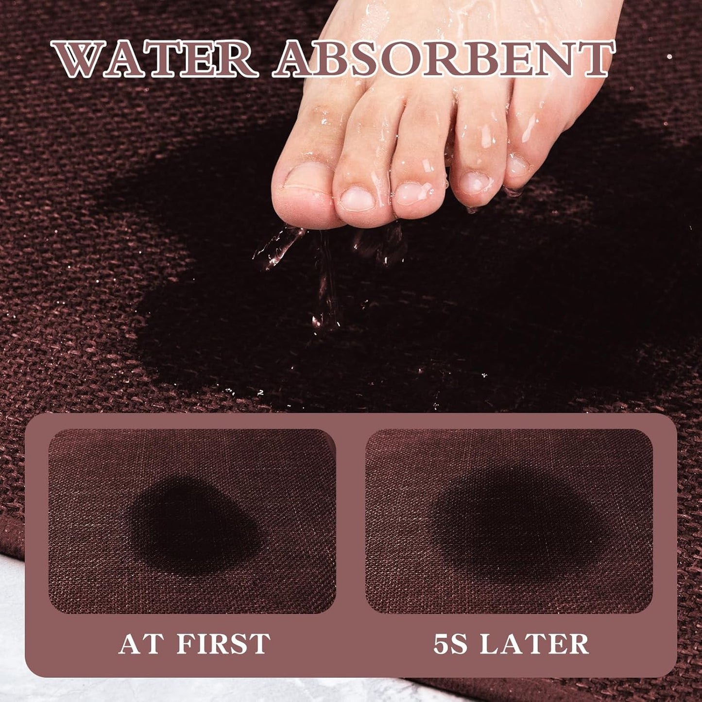 chakme Bathroom Rugs Mat 59x17, Ultra Thin Non Slip Bath Rug Runner Quick Dry Absorbent Bath Mat for Bathroom, (Dark Purple, 59"x17")