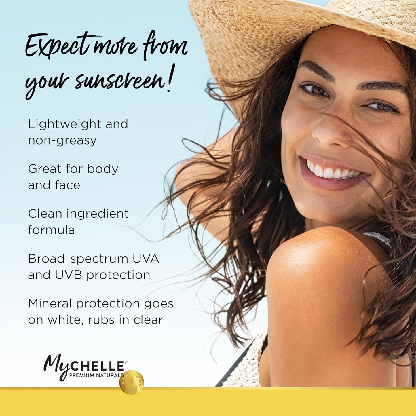 MyCHELLE Dermaceuticals Replenishing Solar Defense Body Lotion SPF 50 (6 Fl Oz) - Moisturizing Reef Safe Sunscreen with Coconut Oil and Shea Butter - Water Resistant for 80 Minutes