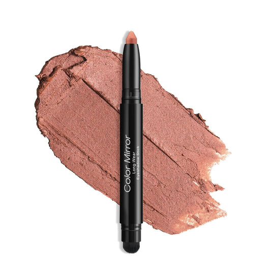 Cream Waterproof Hypoallergenic Eyeshadow Stick, long wear Metallic Glitter Matte Eye Shadow Pencil With Makeup Brush, Eye Brightener, 55 Caramel Metallic