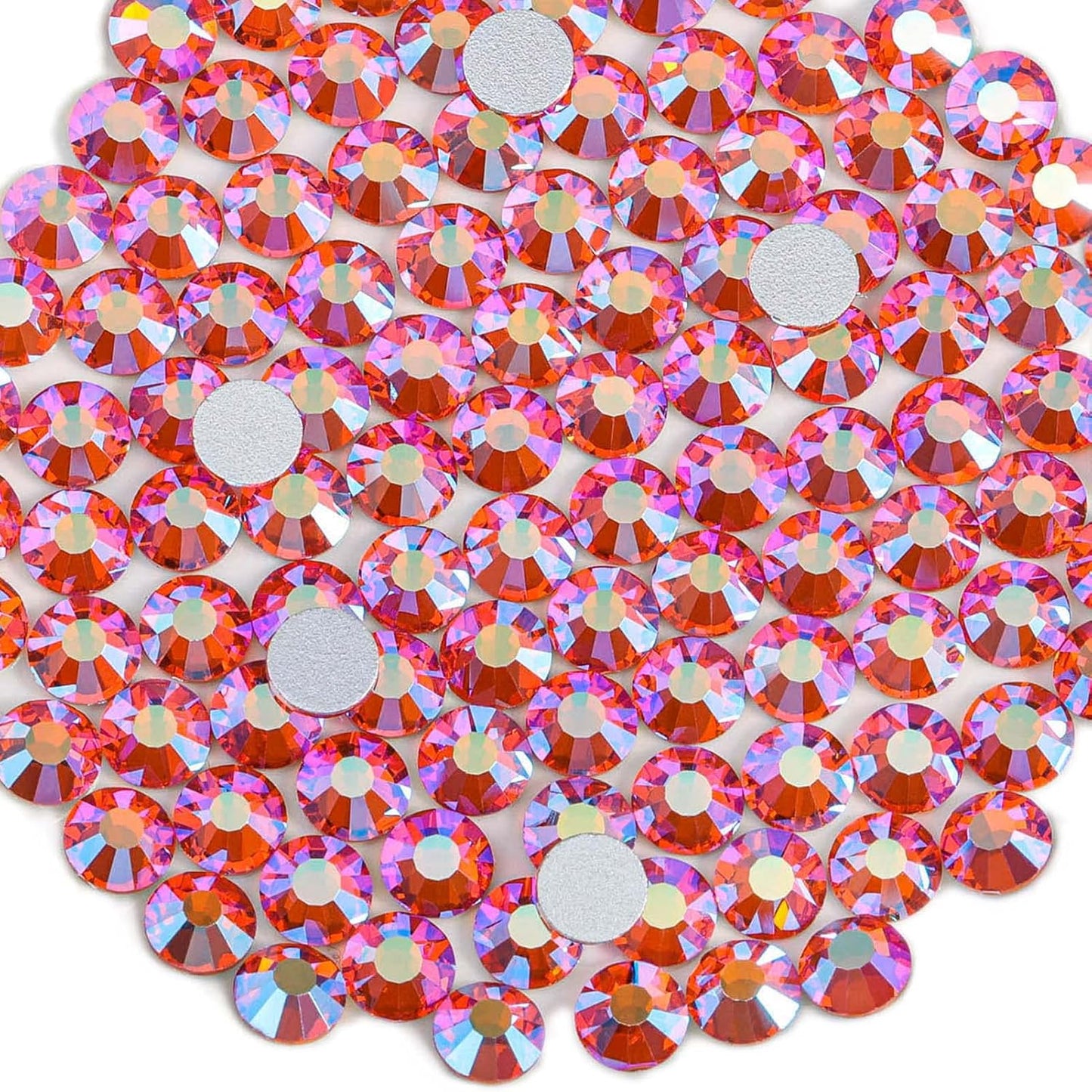 Beadsland 2880pcs Flat Back Crystal Rhinestones Round Gems for Nail Art and Craft Glue Fix,Hyacinth AB,SS4,1.5-1.7mm