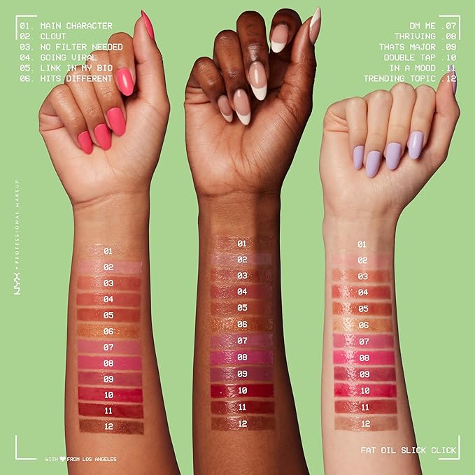 NYX PROFESSIONAL MAKEUP Fat Oil Slick Click, Lightweight, Buildable, Pigmented Vegan Lip Balm - Link In My Bio