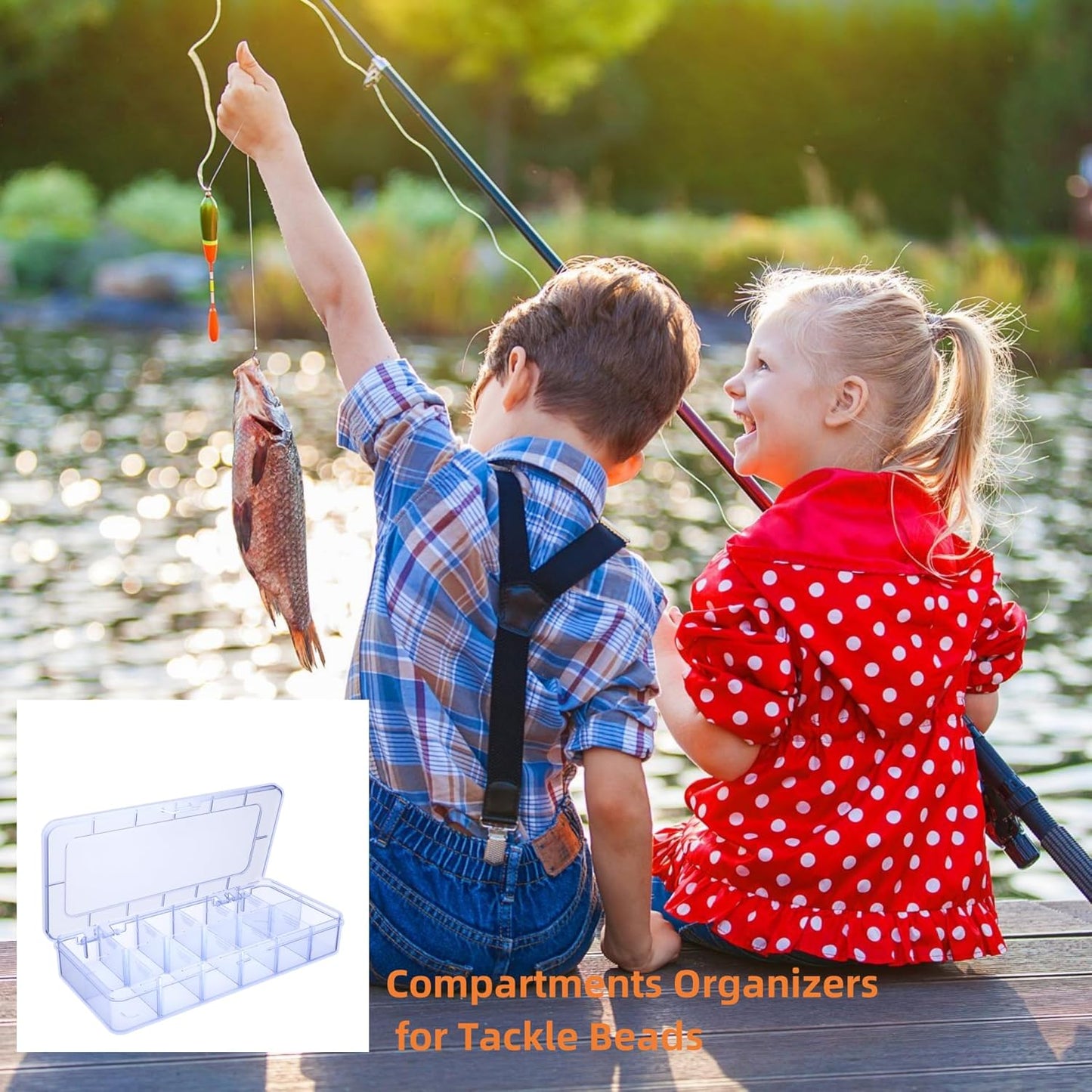 Plastic Organizer Box,12 Grids Clear Bead Organizer Compartment Box with Removable Dividers for Parts,Bead Storage Earring Container Tool Hair Accessories