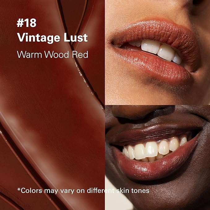Melixir Vegan Lip Butter #18 Vintage Lust (+11 more colors), Hydrating Tinted Lip Balm Stick, Bee-Free, Petrolatum-Free, Plant-Based, Moisturizes Dry Chapped Lips With Shea Butter, Sheer Natural Finish