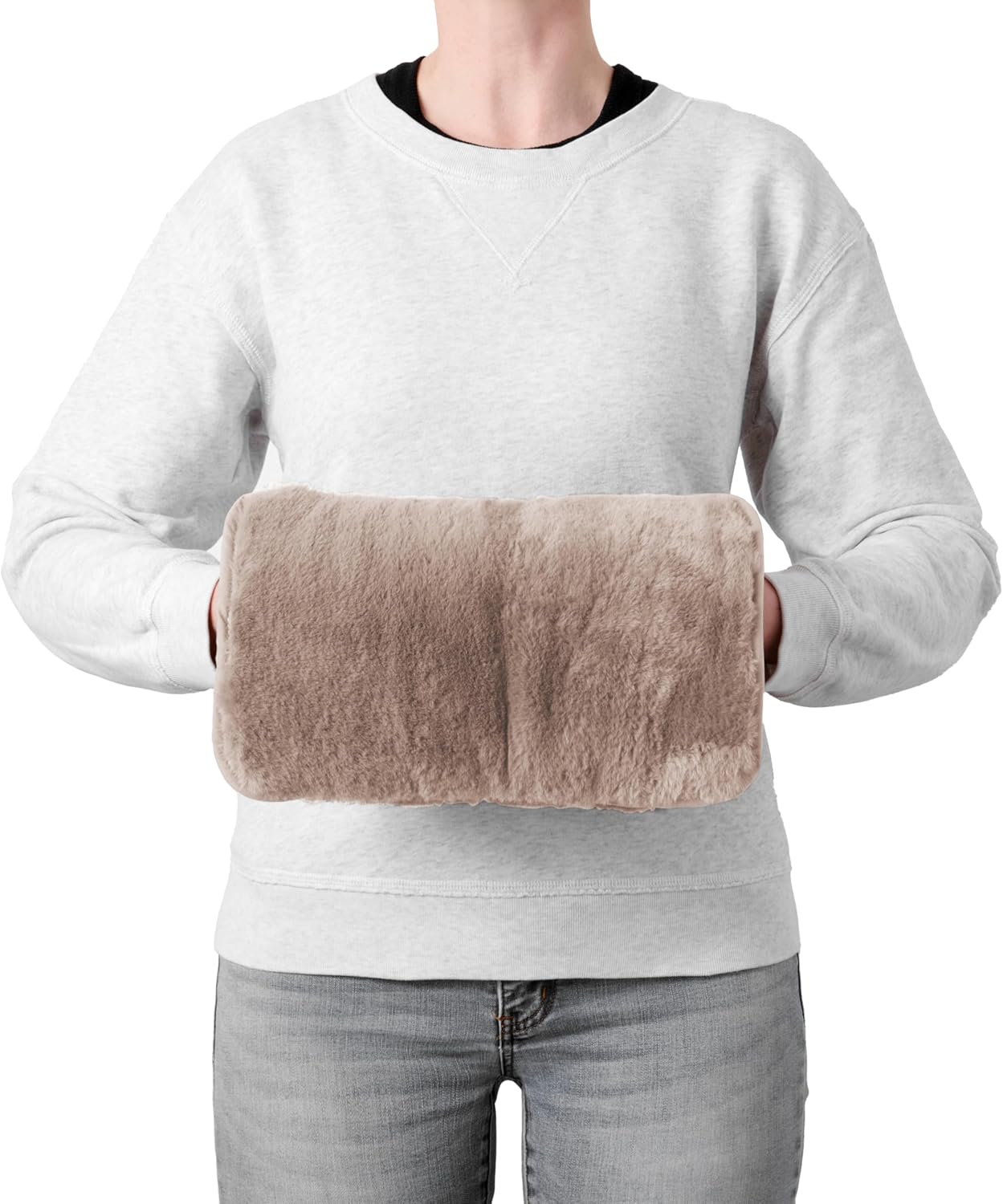 Brookstone Faux Fur Hand Warmer | Soothe Cold Hand Muff with Microwavable Gel Pack for Long Lasting Heat | Cozy Sherpa & Plush Lining for Ultimate Comfort | Hand Muffs for Women & Men