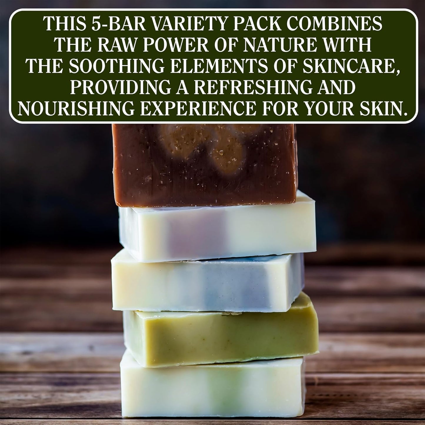 CompassSoap Natural Bar Soap for Women & Men | Skin-Friendly, Hand Made Soap Bar Gift Set | Best Exfoliating and Cleansing Bar Soap for Men & Women | 5 Oz. Variety Pack of 5