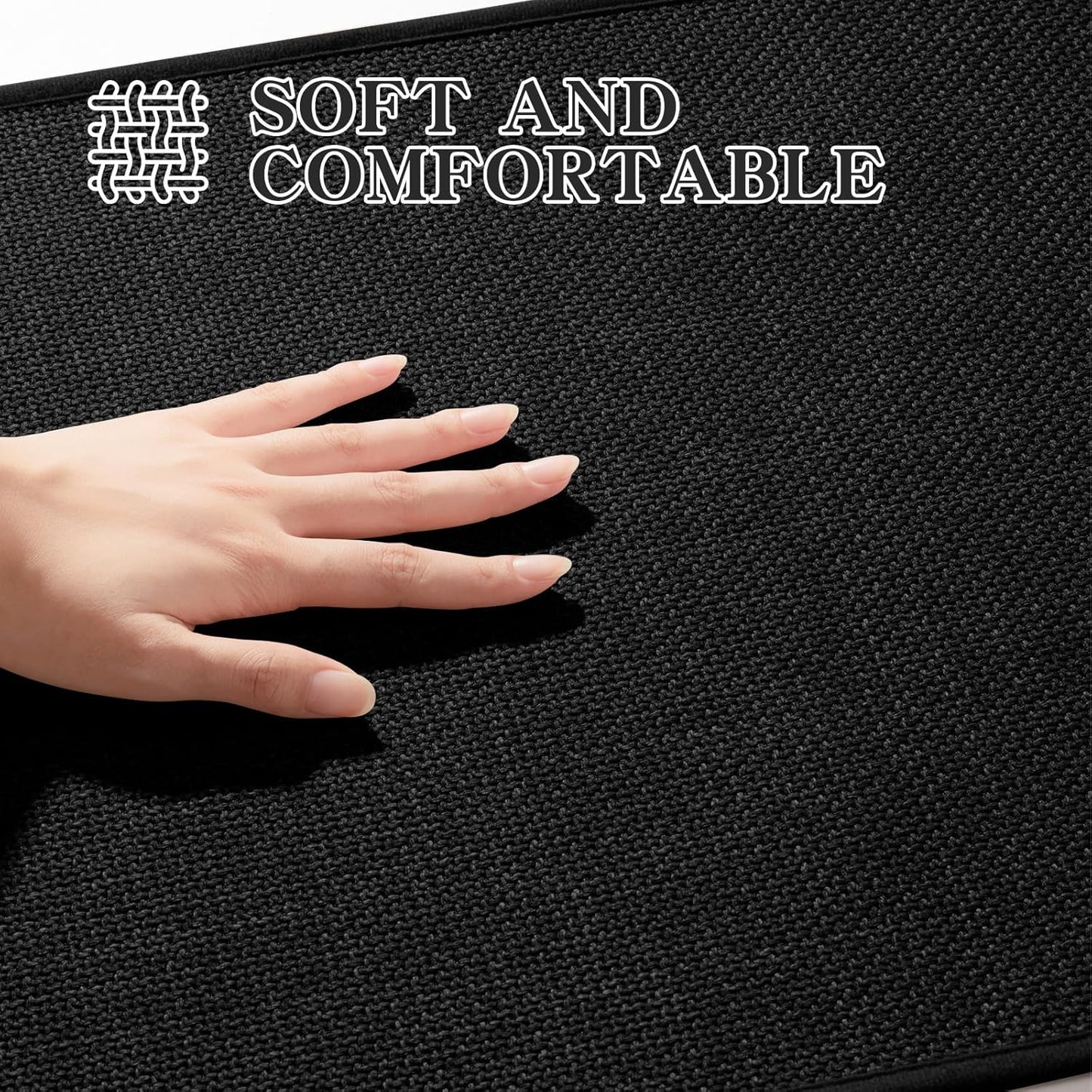 chakme Bathroom Rugs Mat 24x17, Ultra Thin Non Slip Bath Mat Small Quick Dry Absorbent Bath Mat for Bathroom Floor, (Black, 24"x17")